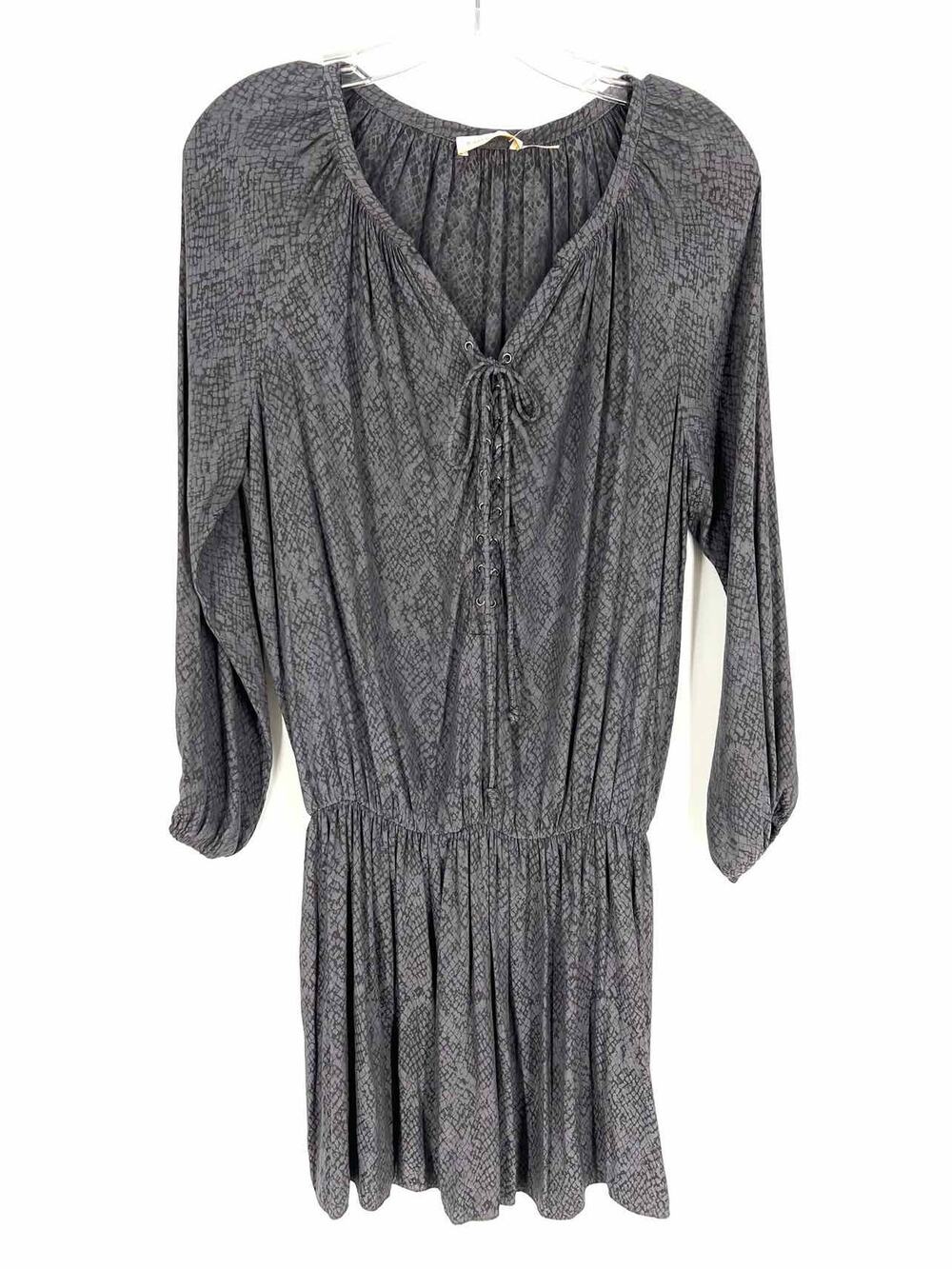 Ramy Brook Size XS Charcoal Cinched Reptile Designer Dress